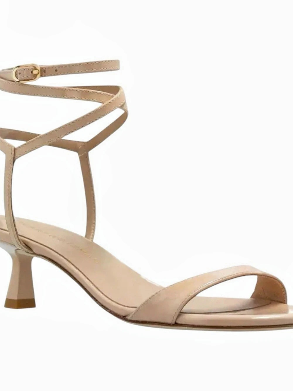NEW Stuart Weitzman Nudist Wrap 50 Sandal Beige Heels 8AA